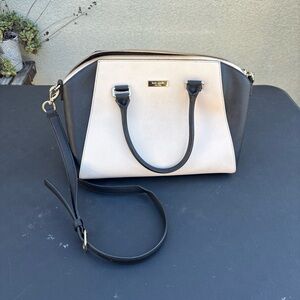 Kate Spade Tilden Place Pippa Taupe And Black Handbag EUC Gold Hardware